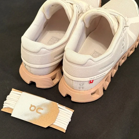 On Cream and Tan Athletic Shoes ON Cloud 5 Sneakers Women’s size 6.5 - Picture 8 of 14
